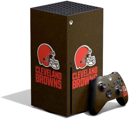 Skinit Decal Gaming Skin Compatible with Xbox Series X Bundle - Officially Licensed NFL Cleveland Browns Design