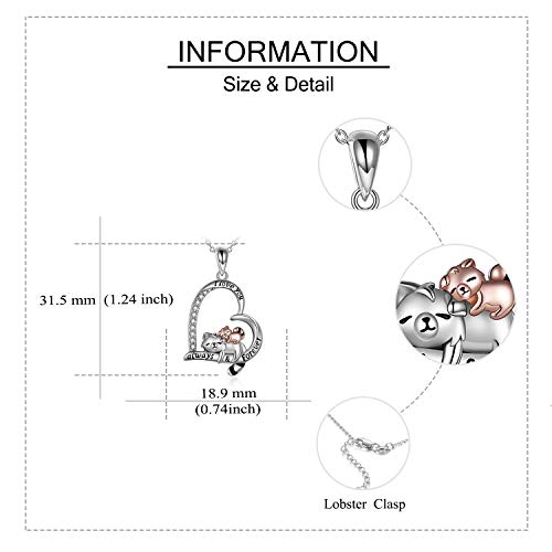 KIRYEA Red Panda Necklace 18K White Gold Plated with Heart Animal Jewelry Gift for Women Mom by KIRYEA - Used condition - Image 5
