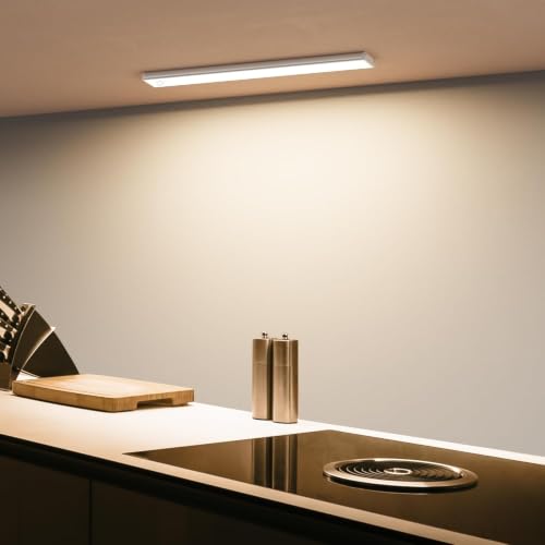 Image of 30 cm Rechargeable Under Cabinet LED Light with Motion Sensor, 138 LEDs, 3 Colour Modes, 1500 mAh Battery and Type-C Charging for Kitchen and Wardrobe