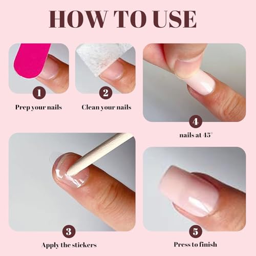 LunarCharm 24 pièces ongles à presser bordeaux, très courts, Jelly-Gel brillant – forme ronde, faux ongles acryliques réutilisables pour manucure DIY, femmes & filles – vue 7