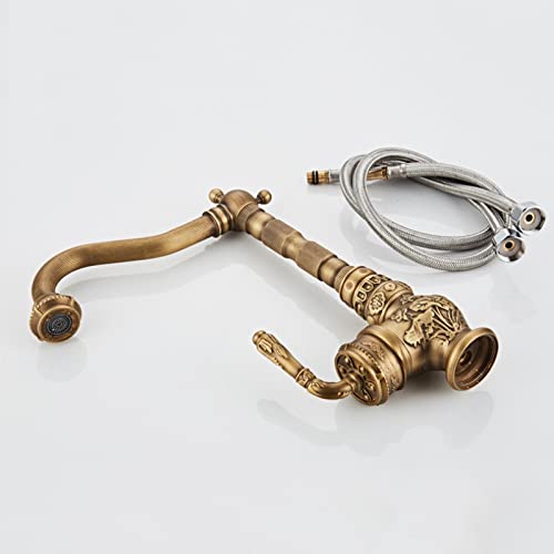 Robinet lave-mains rétro orientable en laiton pour optimiser l'espace du lavabo