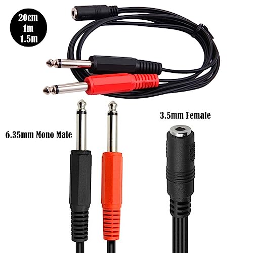 Cable Jack 3.5mm a Doble 6.5mm Aux Dual 6.35mm miniatura 2