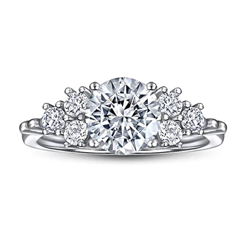 Bague argent véritable corolle aux oxydes de zirconium scintillants d'exception