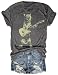 Beopjesk Women's Summer Cat Play The Guitar Printed T-Shirt Funny Cute Animal Graphic Tees Tops (1226-Dark,M)