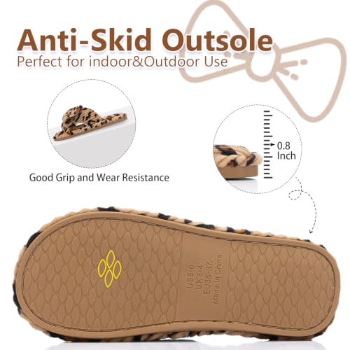Image of GOEWY Cute Slippers for Women Indoor and Outdoor Cozy Soft Bow Open Toe Womens Slippers with Memory Foam Anti-Skid Sole Slides Spa Birthday Gifts for Women Mom Her Ladies Bridesmaid
