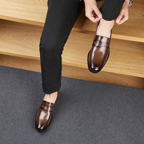 Men's Formal Shoes Leather Comfort Orthopedic Slip-on Plain Toe Non Slip Block Heel Anti-Slip Shoe for Business Office Party Wedding3