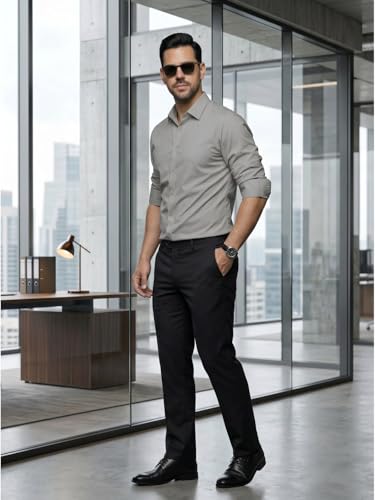 Image of DEELMO Combo of Men's Stylish Solid Satin Casual Shirt for Men Full Sleeves| Poly Satin Silk Shirt Pack of 2