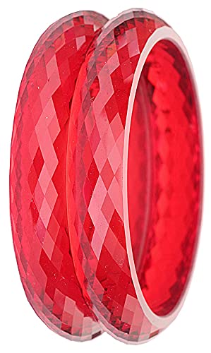 Image of NMII Acrylic (Plastic) With Diamond Cut Pattern Glossy Finished Kada Set For Women & Girls | Stylish Kada For Women | Wedding, Party & Gift - Set Of 2