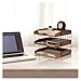 Wood Inbox Tray Wooden Office Supplies Sorter Metal Mesh Paper Tray Organizer 3 Tier for Home Office Mail Magazines Sundries