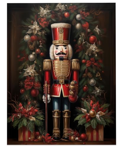 Nutcracker Christmas Wall Art – 18x24 Unframed Holiday Soldier Poster