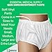Essential Medical Supply Quik-Sorb Pull On Reusable Vinyl Incontinent Pants - Large Size from 38in to 44in, Durable and Comfortable Vinyl Incontinence Underwear for Adults and Seniors