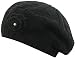 MINAKOLIFE Women Crochet Braided Knit Flower Beret Baggy Beanie Ski Cap Hat Black