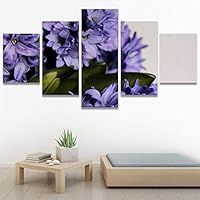 SIGNWIN 5 Panel Canvas Wall Art Modern Art Bohemian Bouquet Colorful Cool Floral Group Multicolor Photography Realism for Home Decorations Ready to Hang - 60