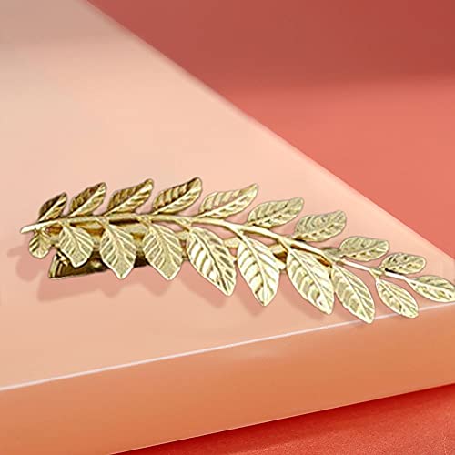 Gold Toga Party Greek Goddess Costume Gold Leaves Hair Barrettes (Halloween Gold Leaf Hair Clips) #TOP2