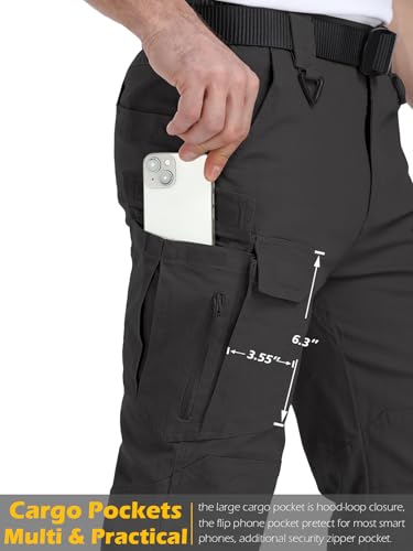 MANSDOUR Men's Cotton Hiking Tactical Pants Lightweight Stretch Military Combat Cargo Work Pants3