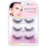 Fake Eyelashes Natural Look Wispy Lashes 3 Pairs Soft Faux Mink 3D Eyelashes Mosvanni 15mm Volume...