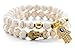 Gems of Peace - Antique White & Gold Buddha Hamsa Charm Bracelet