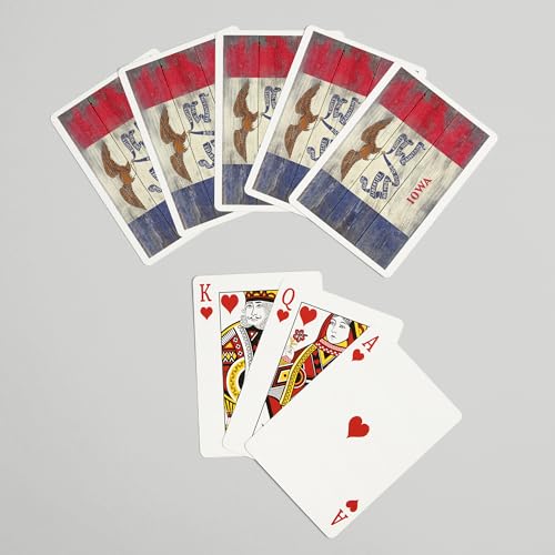 Baraja estilo rústico Iowa State, 52 cartas tamaño póker miniatura 7