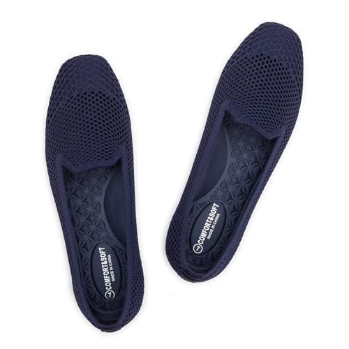 Image of Frank Mully Women's Loafer Flats Square Toe Comfortable Office Work Shoes, Cute Penny Loafer Slip On Walking Driving Shoes