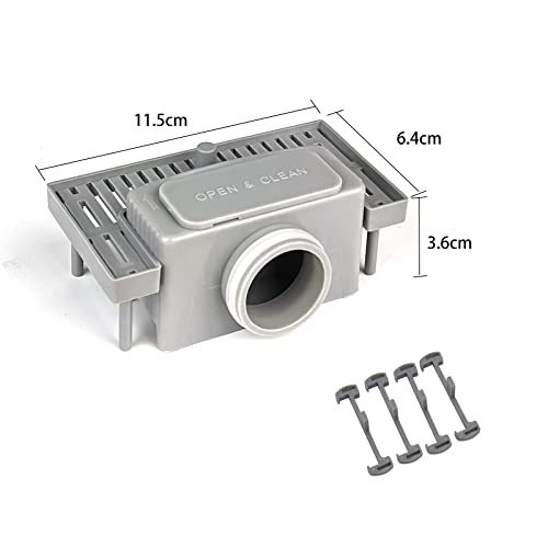 SaniteModar Duschrinne Siphon mit Geruchsstop, Haarsieb, 4 Kunststoffschnalle