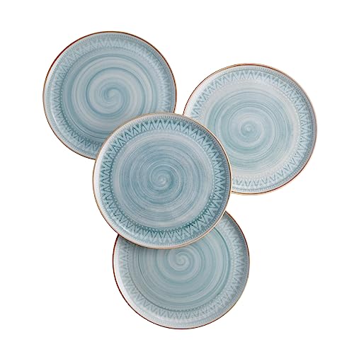 Corona - Juego de 4 platos llanos de cerámica Congo de 11 pulgadas, aptos para microondas y lavavajillas, vajilla...