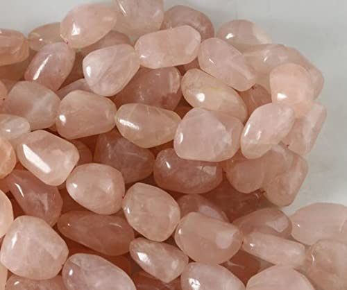 Quartz rose naturel en grosses perles nuggets 18x25mm pour éviter les bijoux fragiles