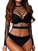 Produktbild Buitifo Damen Dessous-Sets Sexy Lingerie Fischnetz Sexy Bodys Nachtwäsche (Schwarz TWG,Einheitsgröße)