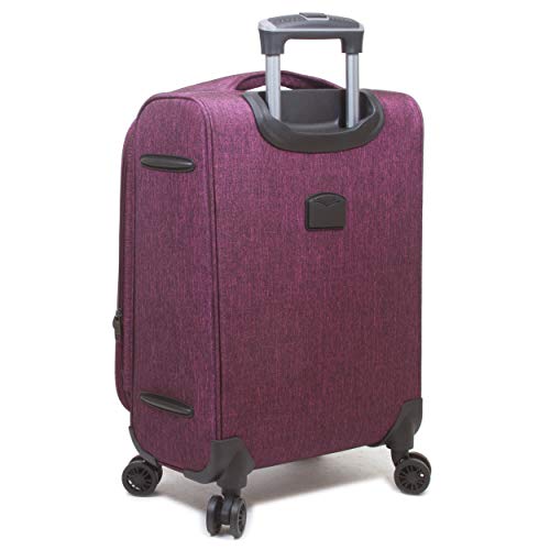 Dejuno Aurora Lightweight Denim Spinner Luggage, Burgundy, 3-Piece Set3