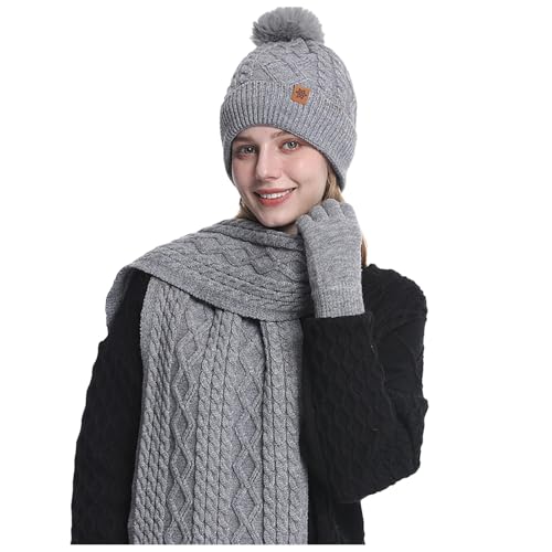 Bonnet Chaud et Gants Hiver Homme Femme pour Randonnée et Plein Air