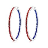CiNily Pendientes de aro de acero inoxidable de varios colores para mujer, hipoalergénicos para orejas sensibles, grandes aretes de aro de 5 cm, Acero inoxidable, circonita