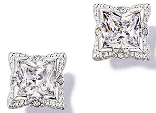 Avon Halo Cz Stud Earrings - Princess Cut