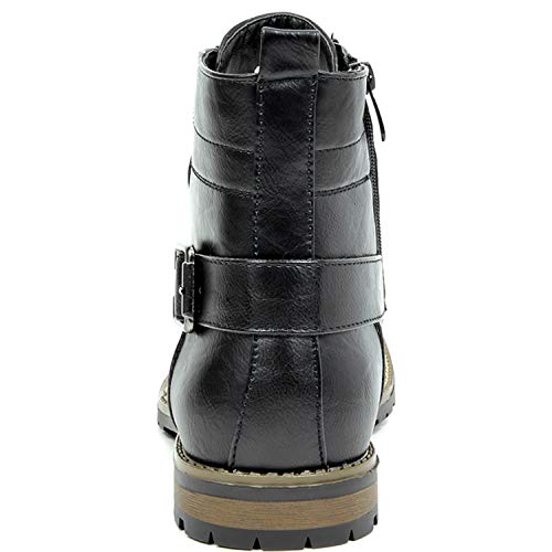 Bruno Marc Men's Motorcycle Combat Boots Zipper Boot,Pu Black,8.5 by Bruno Marc - Used condition - Image 6