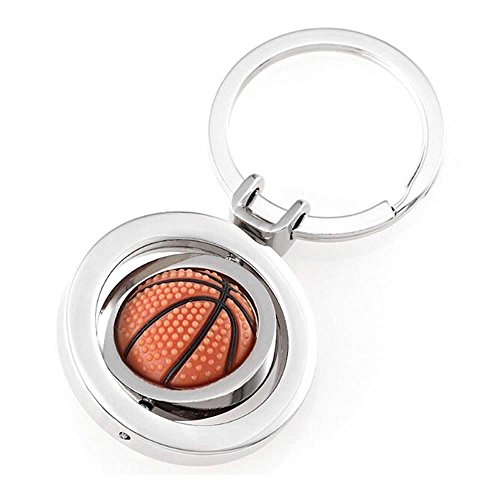 ISKYBOB 2 Pack Creative Rotating Basketball Keychain, Metal Pendant Key Ring Keyfob Gift ISKYBOB 2 Pack Creative Rotating Basketball Keychain, Metal Pendant Key Ring Keyfob Gift