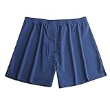 VaiKanhai Calzoncillos bóxer para hombre, de algodón, planos, delgados, transpirables, deportivos, informales, con ajuste ceñido, azul, 3XL