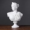 YUEOECOR 14.2in Greek Statue of Diana, Classic Roman Bust Greek Mythology White Sculpture for Home Decor