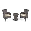 Christopher Knight Home Malta Outdoor Wicker Chat Set, 3-Pcs Set, Multibrown / Beige