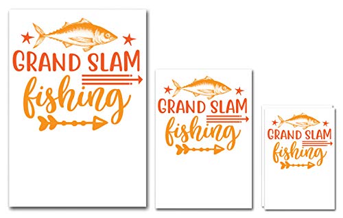 UDNAG Untearable Waterproof Stickers 155GSM 'Fishing | Grand Salm Fishing' A4 x 1pc, A5 x 1pc & A6 x 2pc