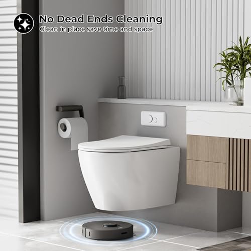 Inodoro suspendido de pared con asiento de cierre suave, diseño moderno flotante, doble descarga y altura cómoda, cubierta ultra delgada para asiento, tanque no incluido, asiento con borde elevado miniatura 4
