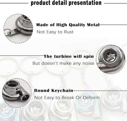 Image of BLACK 1PC Turbo Design Metal Keychain Key Ring Metal Key chain Pendant Ring Car Styling|fast furious keychain|turbo lighter keiIychain| steering wheel keyichain|car gear keyichain