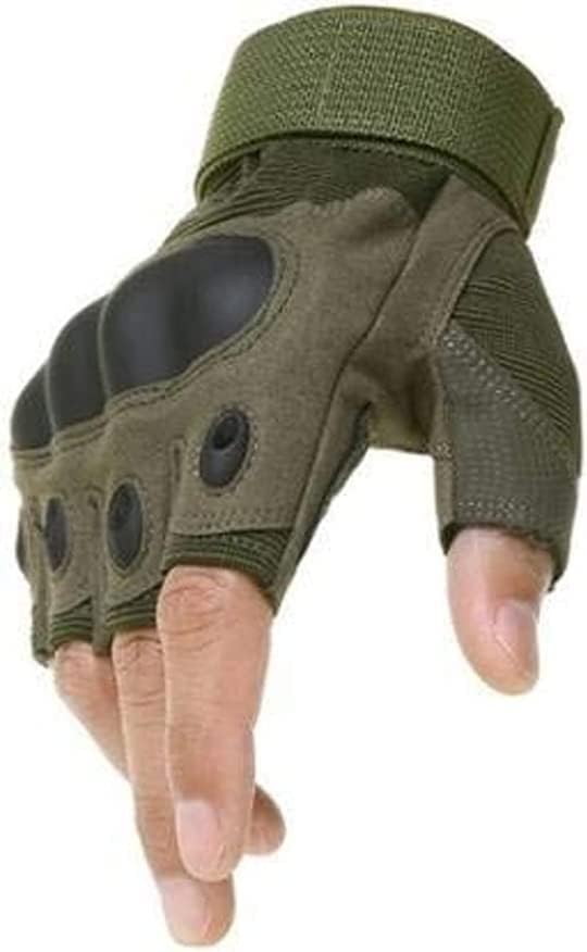 ArrowMax Half Finger Hand Gloves for Bike Riding, Sports, Hiking, Cycling, Travelling, Camping, Gym, Gloves for Men Bike Riding (Green)