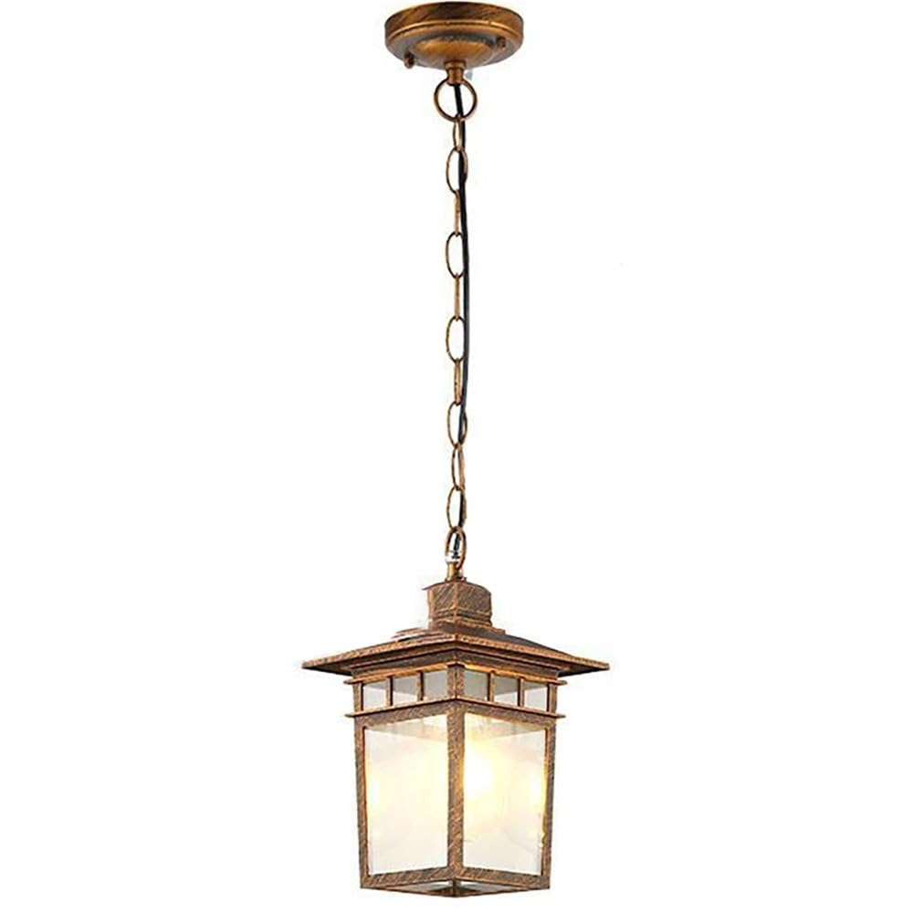 Lustre d'extérieur en verre et aluminium doré de 18 cm