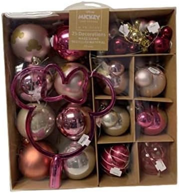 Licensed Disney Disney Mickey & Minnie Mouse Christmas Baubles Xmas Tree Hanging Decorations (Mickey Multicolour 6 Baubles), One Size