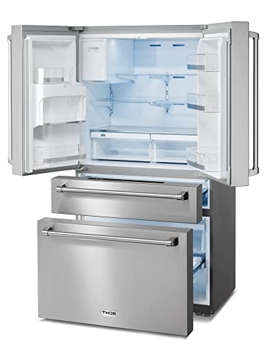 Thor Kitchen 36 Inch Professional French Door Refrigerator With Ice And Water Dispenser - Trf3601Fd #TOP2