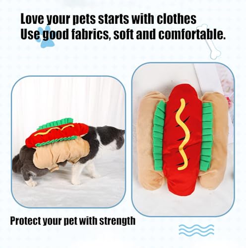 Fantasia de Halloween de cachorro-quente para animais de estimação, roupas de cachorro-quente para a