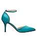 ELEGANTPARK HC1811 Teal Green Heels Pointed Toe High Heels for Women Sexy Ankle Strap Closed Toe Bridal Wedding Shoes Satin Evening Party Prom Dress Shoes Pumps Turquoise US 6