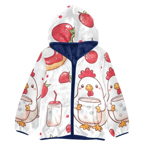 Hen Girls Fleece Jacket Girls Fall Jacket Girls Zip Up Hoodie Girls Sherpa Jacket 2-10T