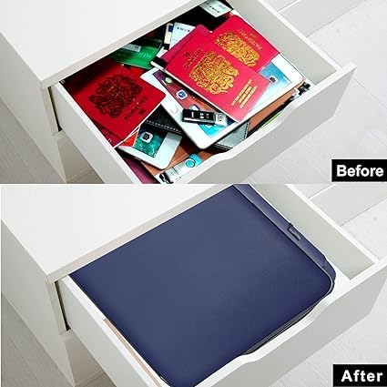ZENOVISTA Organizer with Number Lock Fireproof Document Organizer Bag with Water-Resistant Zipper, Multilayer Portable Document File Bag for Travel, Home, Office, Filing Storage Box 2