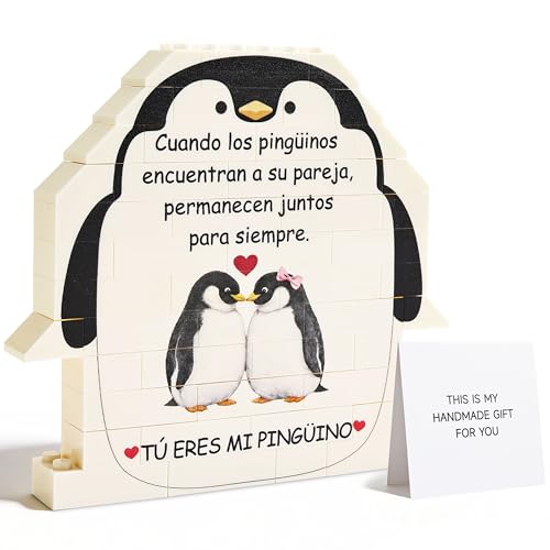 Rebundex Regalos San Valentin Hombre Mujer Pinguino Placa De Bloques De Construcción, Regalos Originales Para Parejas Novia Novio Esposa Esposo, San Valentin Hombre Cumpleaños Navidad Aniversario Rebundex Regalos San Valentin Hombre Mujer Pinguino Placa De Bloques De Construcción, Regalos Originales Para Parejas Novia Novio Esposa Esposo, San Valentin Hombre Cumpleaños Navidad Aniversario
