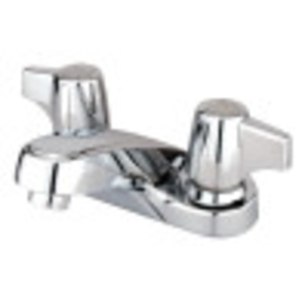Grifo de lavabo centerset para baños familiares modernos con diseño cromo limpio