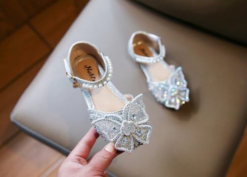 Toddler Girls Sparkle Princess Mary Jane Ballet Flats Glitter Bow Flower Girl Wedding School Party Shoes for Little Kids2